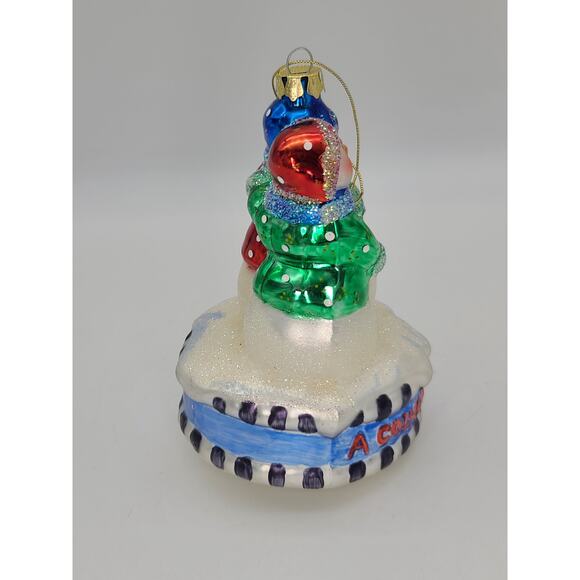 Vintage Brother Sister Design Studio "A Cozy Little Christmas" Glass Ornament 5" - Picture 5 of 7